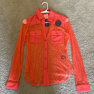 NWT Hot Miami Styles mesh long sleeve top